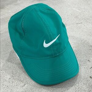 Nike Featherlight Dri-Fit Cap Teal with White Swoosh